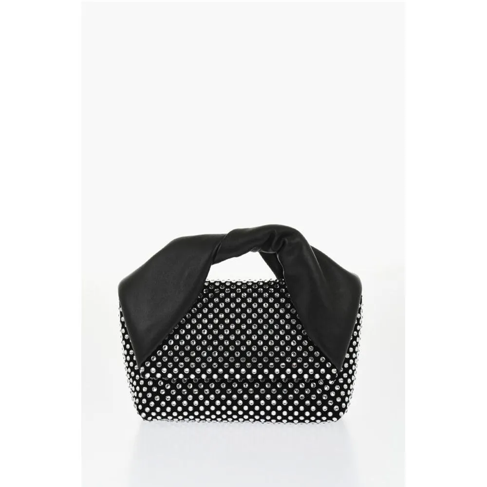 J.W.Anderson Leather MIDI TWISTER Handbag Embellished with Rhinestones