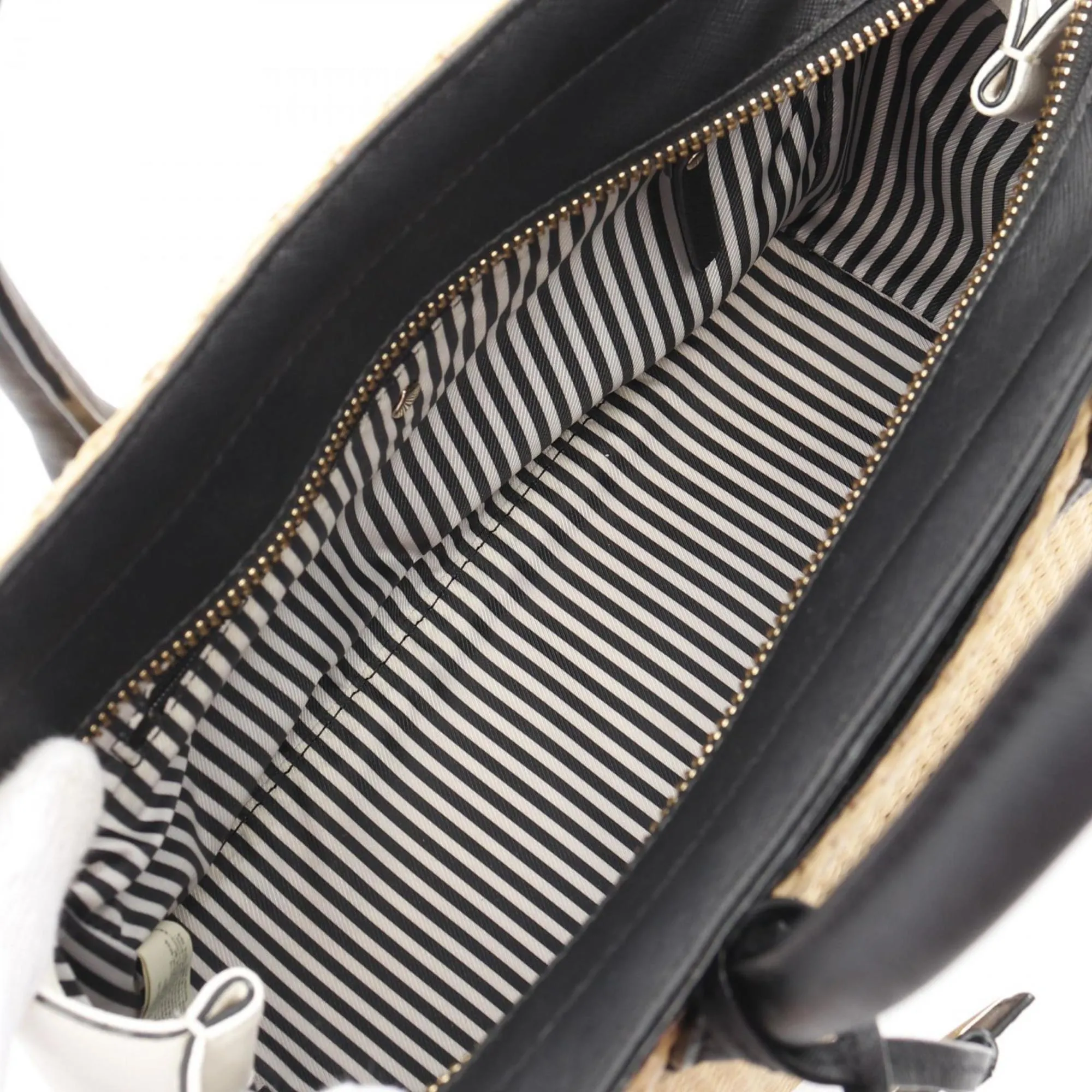 Kate Spade  Leather Raffia Handbag (Pre-Owned)