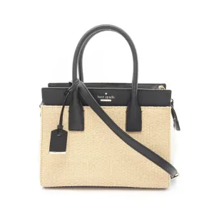 Kate Spade  Leather Raffia Handbag (Pre-Owned)