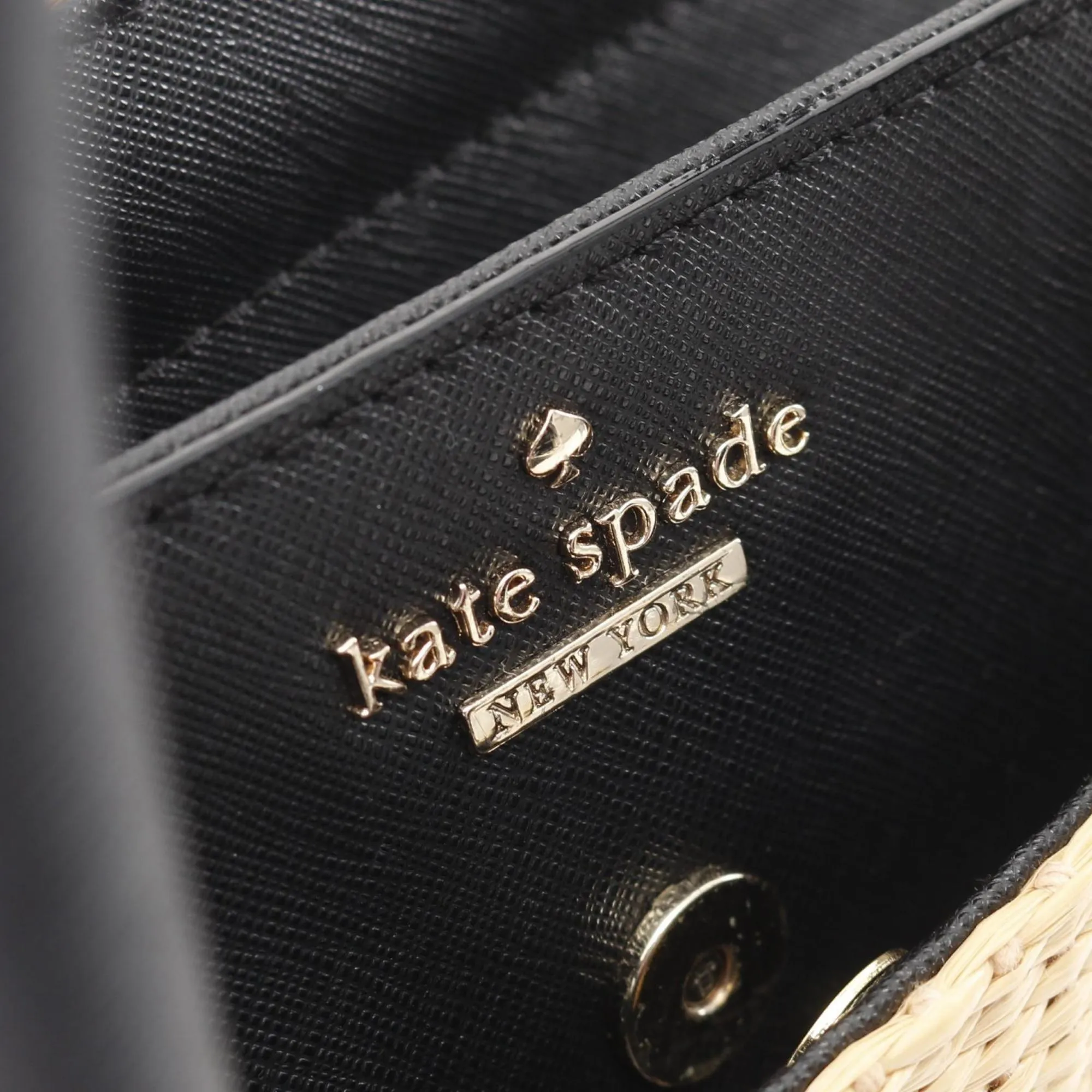 Kate Spade  Leather Raffia Handbag (Pre-Owned)