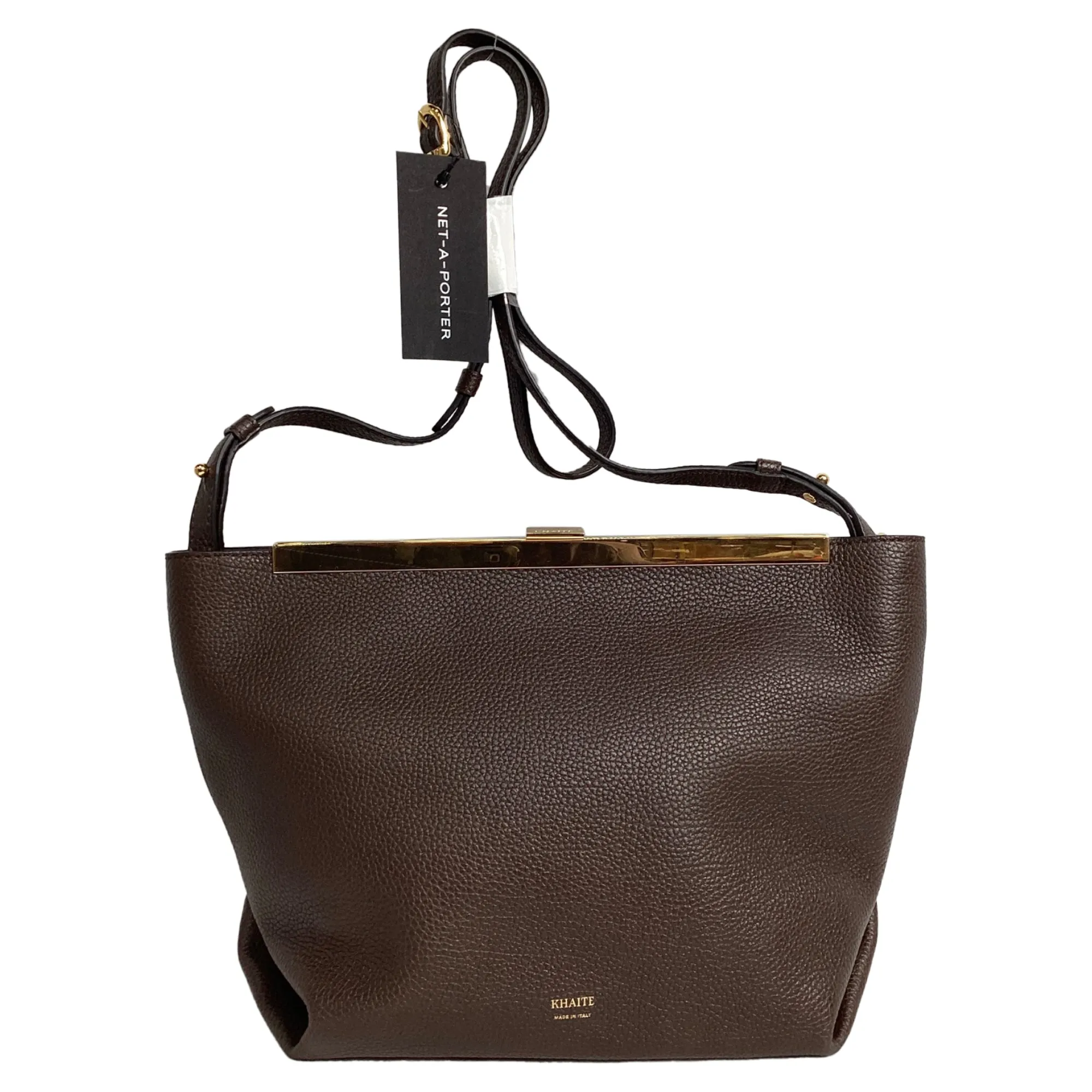 Khaite Augusta Crossbody Bag in Brown Calf Leather