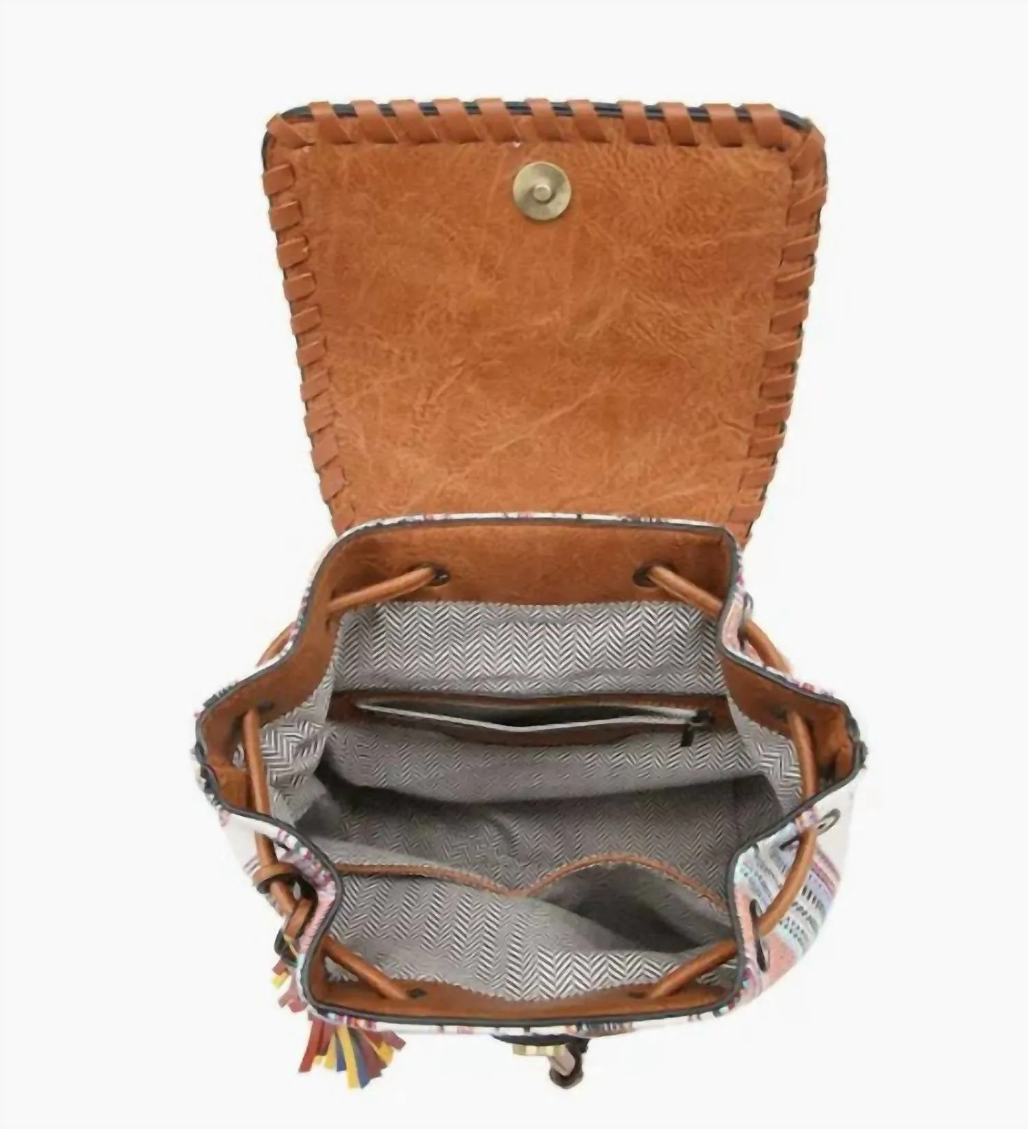 Kourtney Two-Toned Backpack In Natural