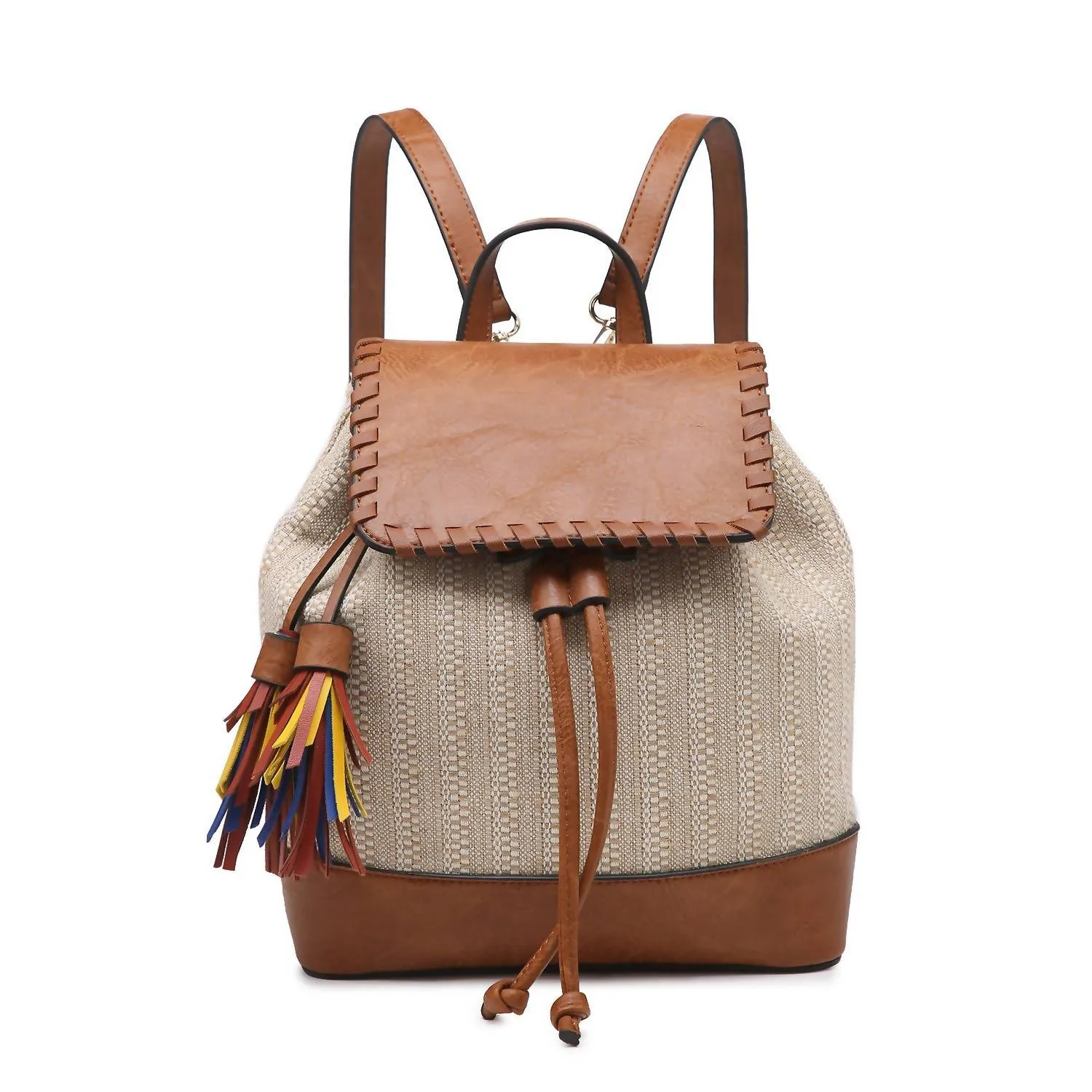 Kourtney Two-Toned Backpack In Natural