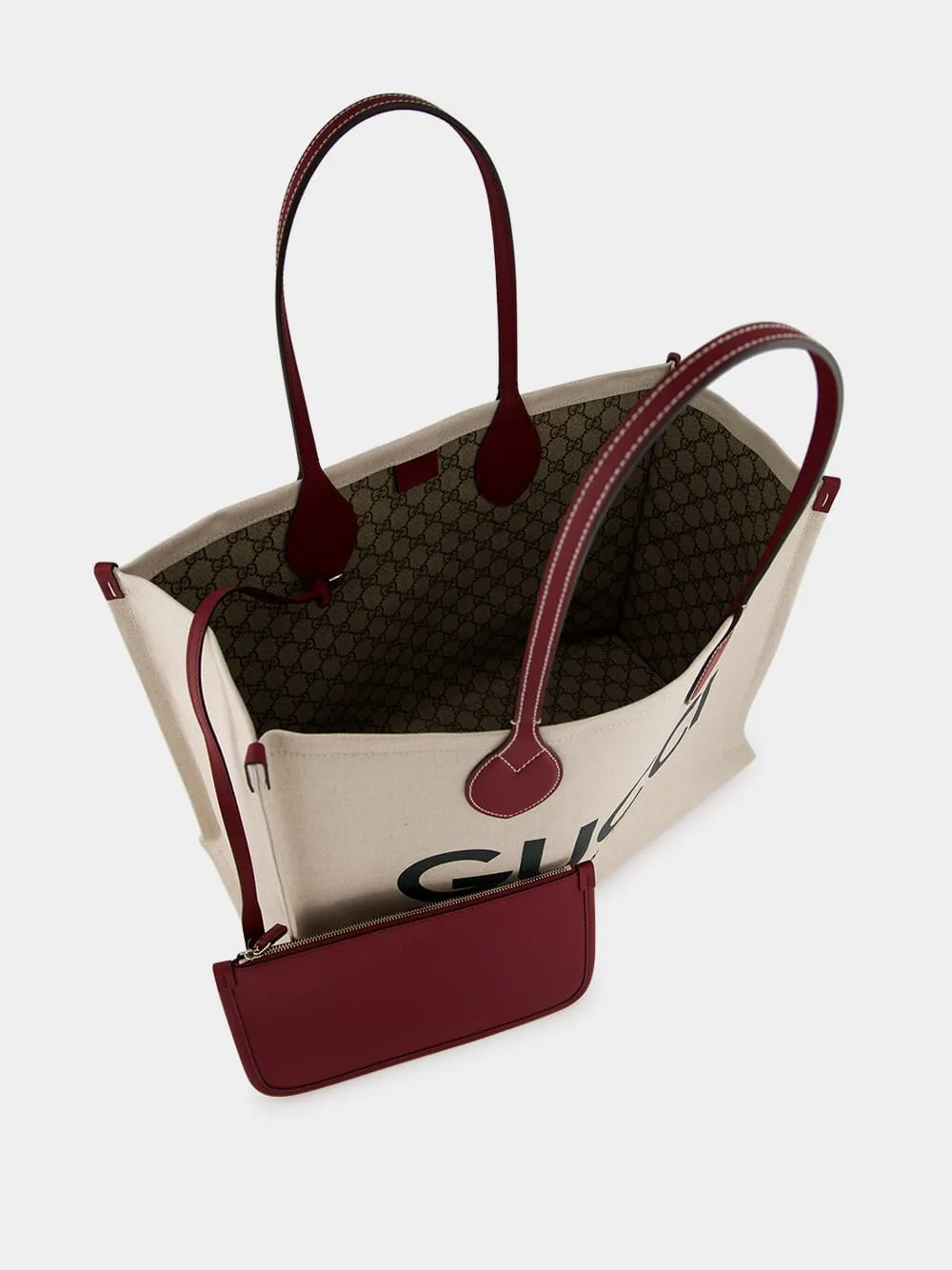 Large Tote Bag with Gucci Print