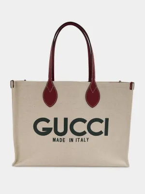 Large Tote Bag with Gucci Print