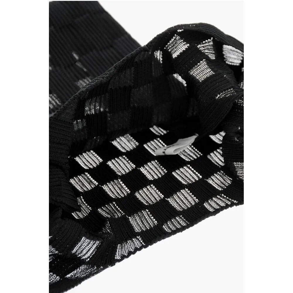 Last Frame Checked Tote Bag with See-Through Details