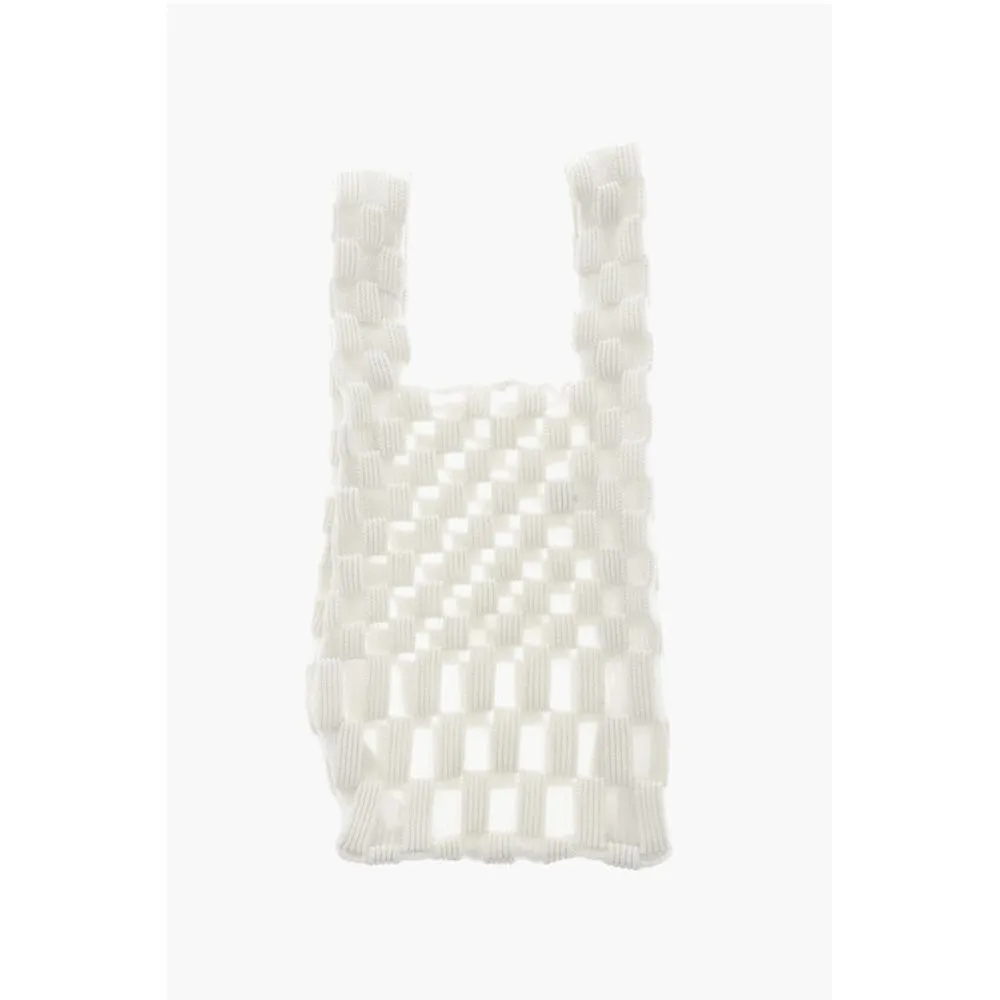 Last Frame Checked Tote Bag with See-Through Details