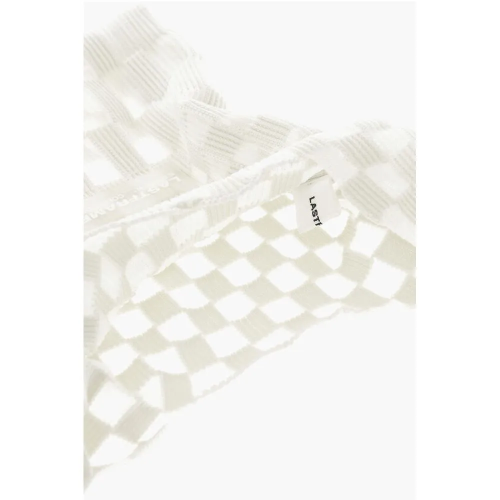 Last Frame Checked Tote Bag with See-Through Details