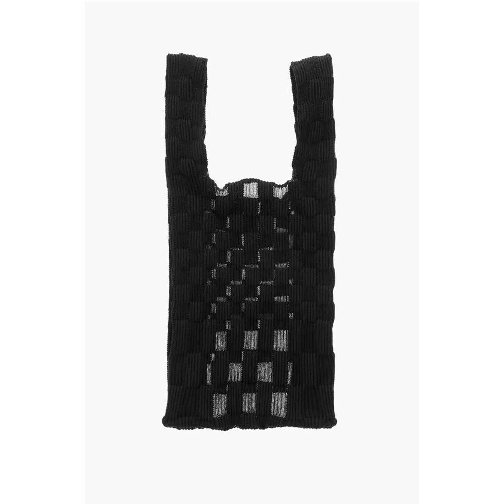 Last Frame Checked Tote Bag with See-Through Details