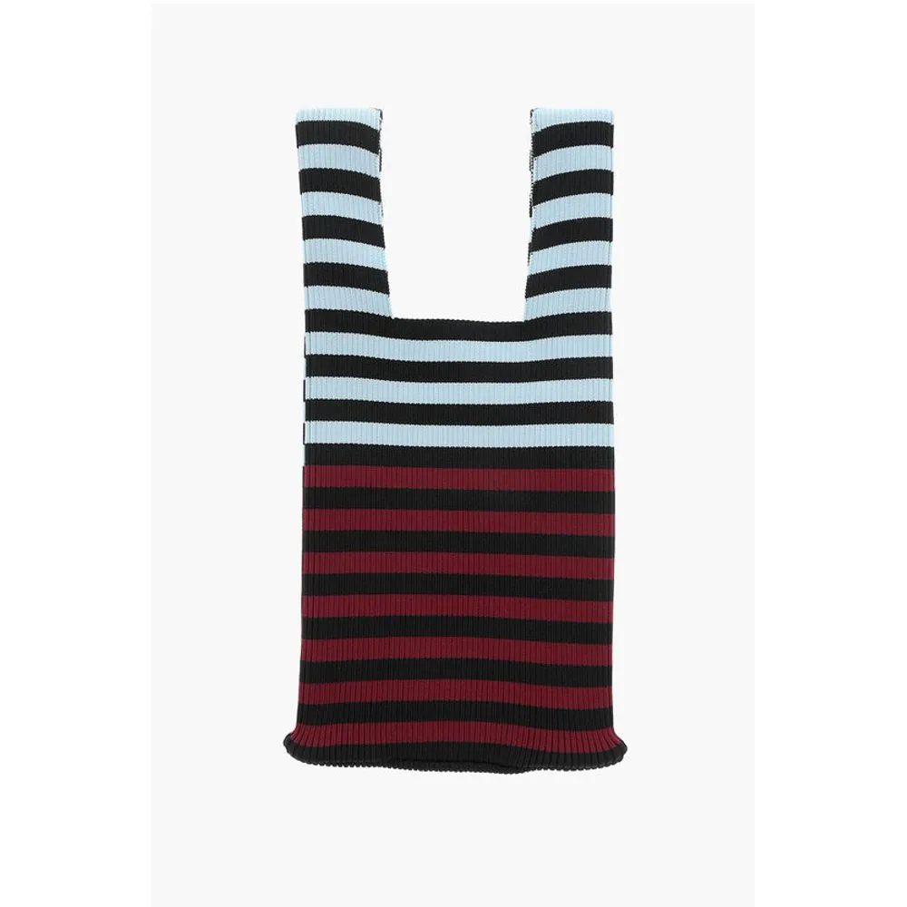 Last Frame Striped Knitted Tote Bag