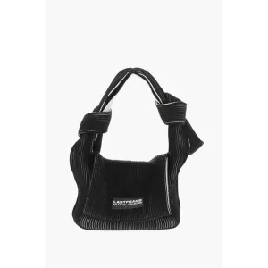 Last Frame Two-Tone Knitted OBI Bag with Knotted Handle