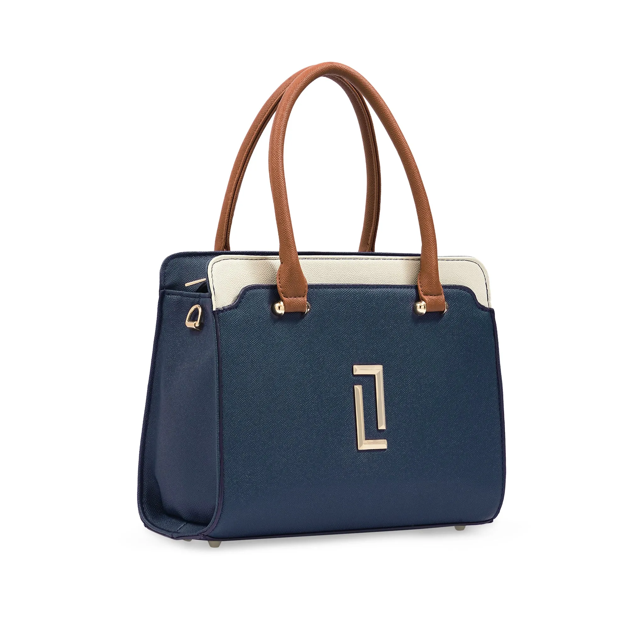 Lavie Luxe Ameen 3C Navy Medium Women's Satchel