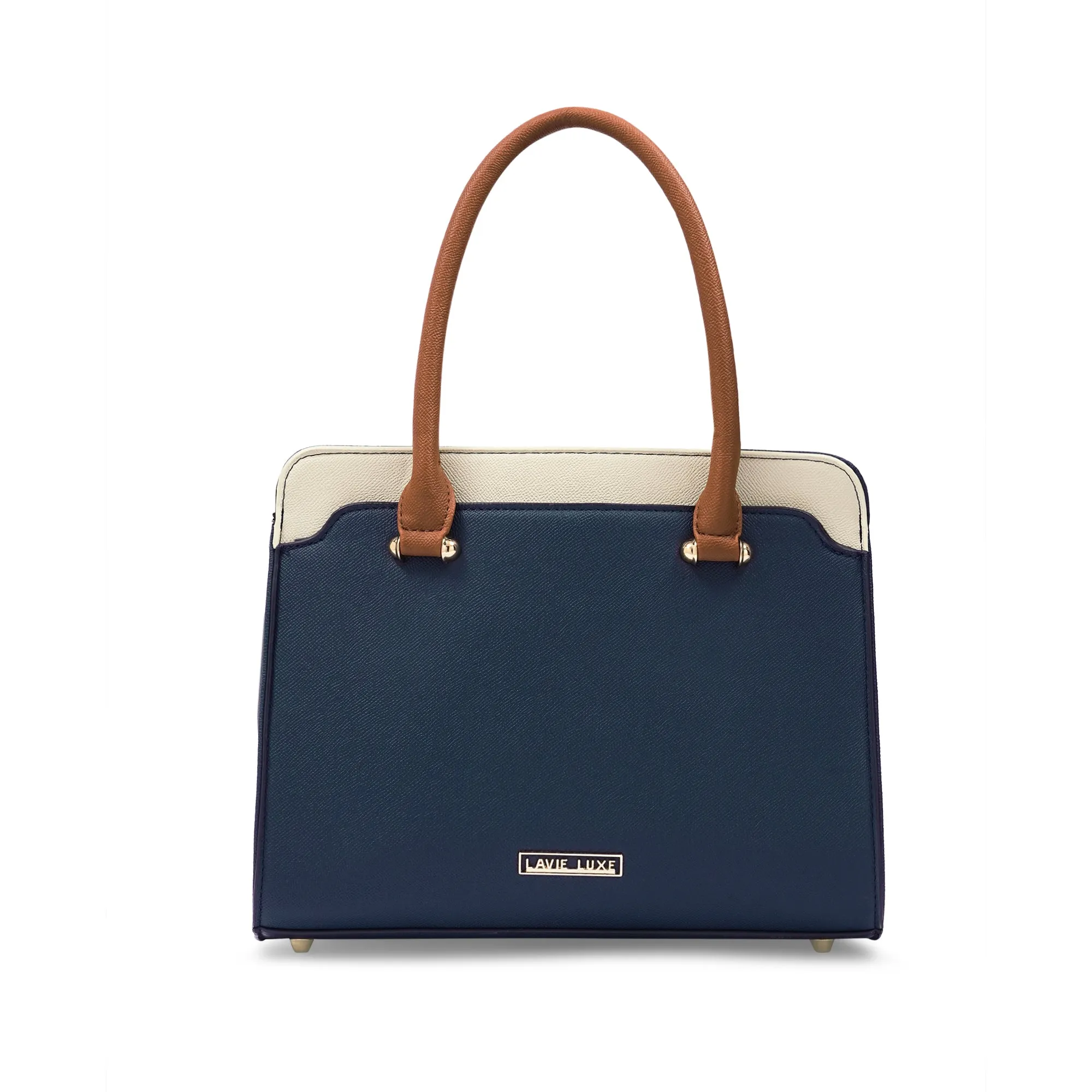 Lavie Luxe Ameen 3C Navy Medium Women's Satchel