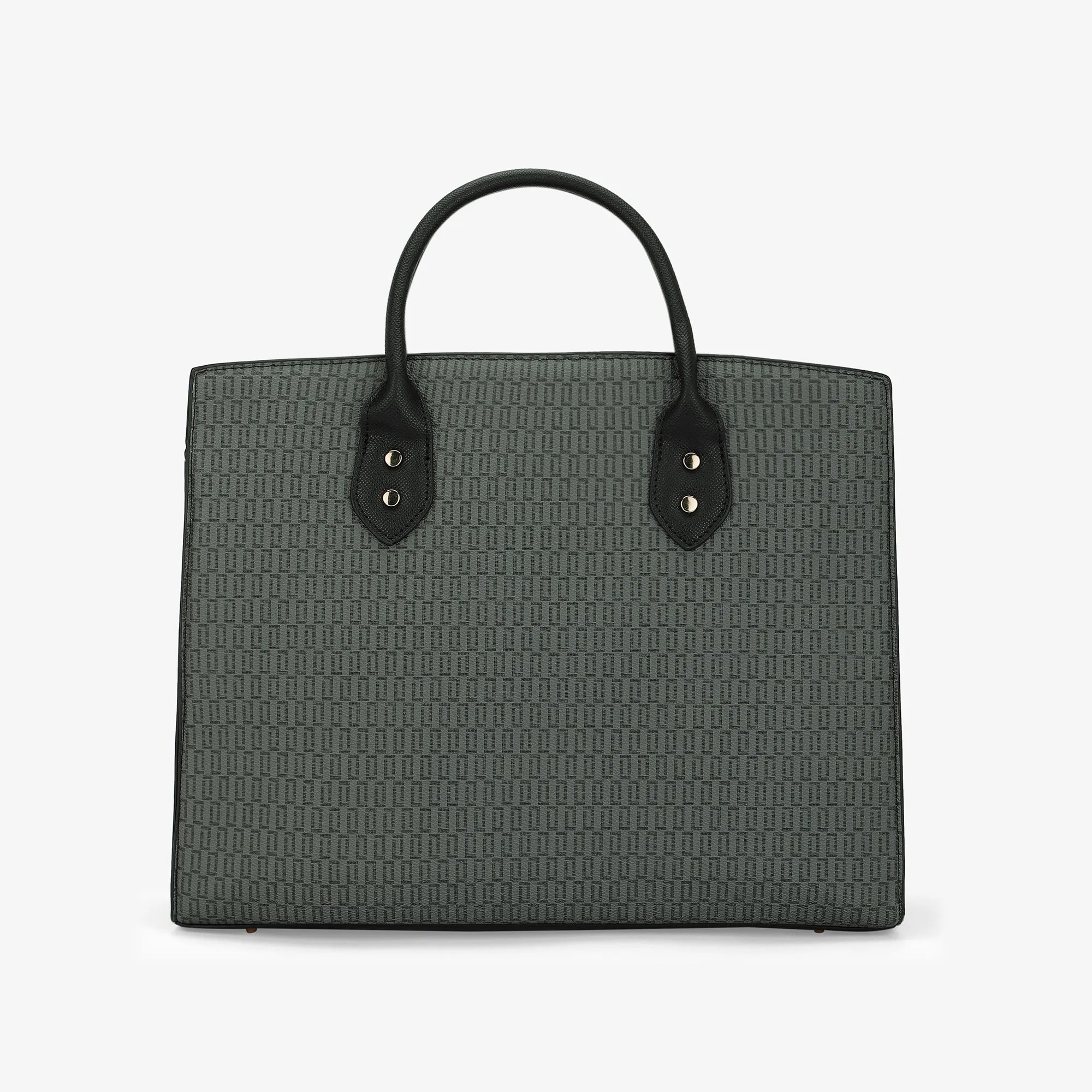 Lavie Luxe Monogram Ellon24 Black Large Women's Satchel