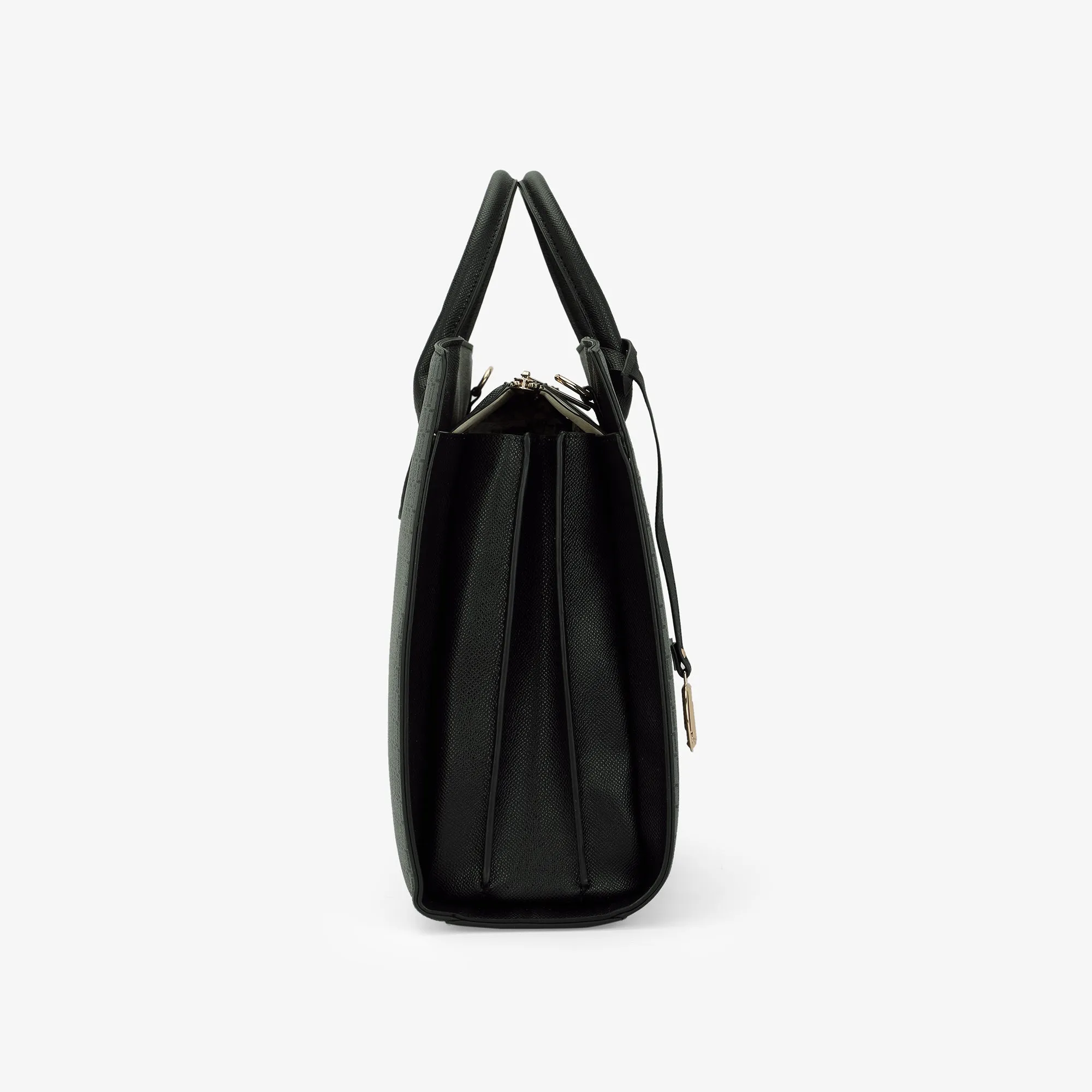 Lavie Luxe Monogram Ellon24 Black Large Women's Satchel
