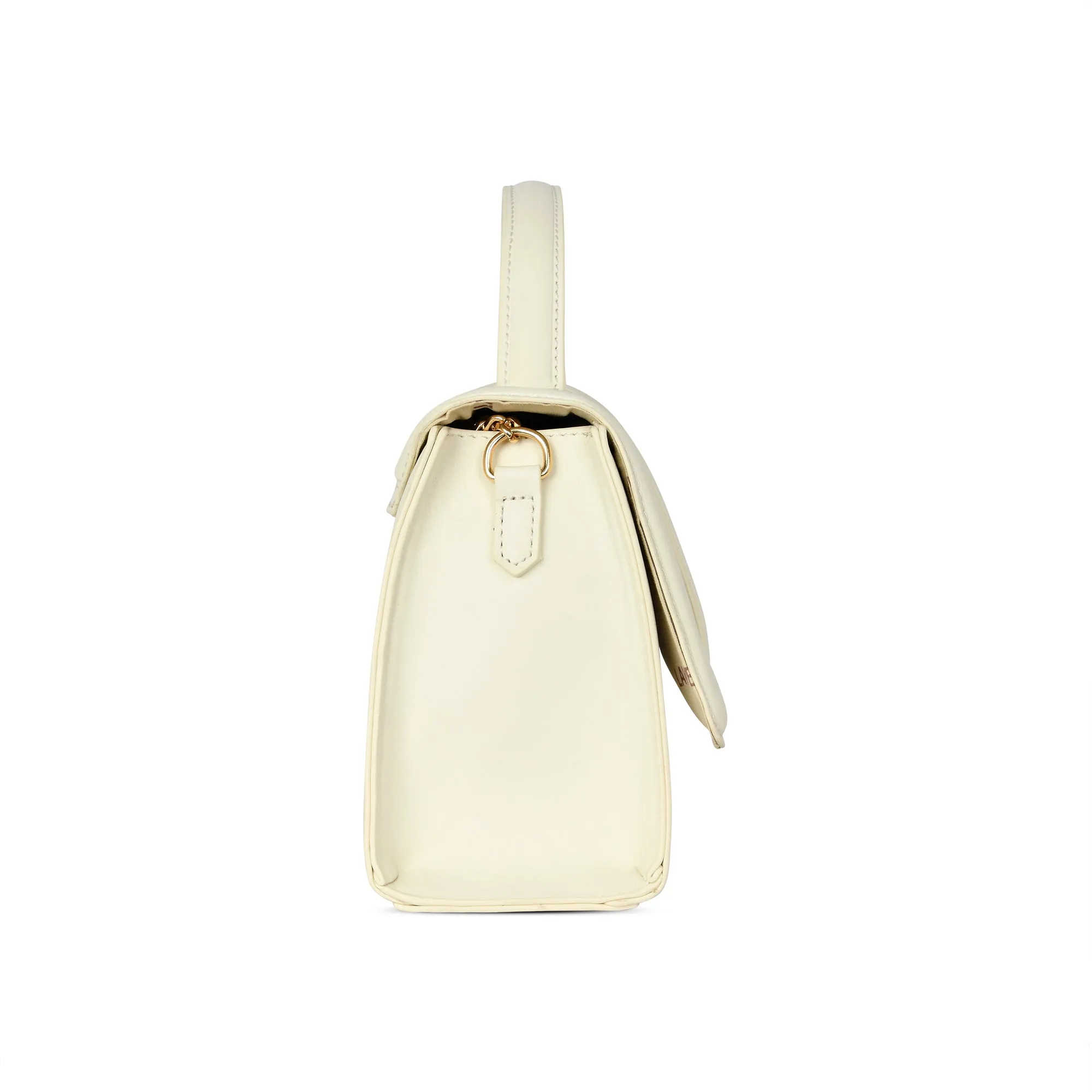 Lavie Luxe Off White Medium Women's Bubble Flap Satchel Bag