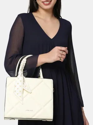Lavie Luxe Quare Off White Medium Women's Satchel