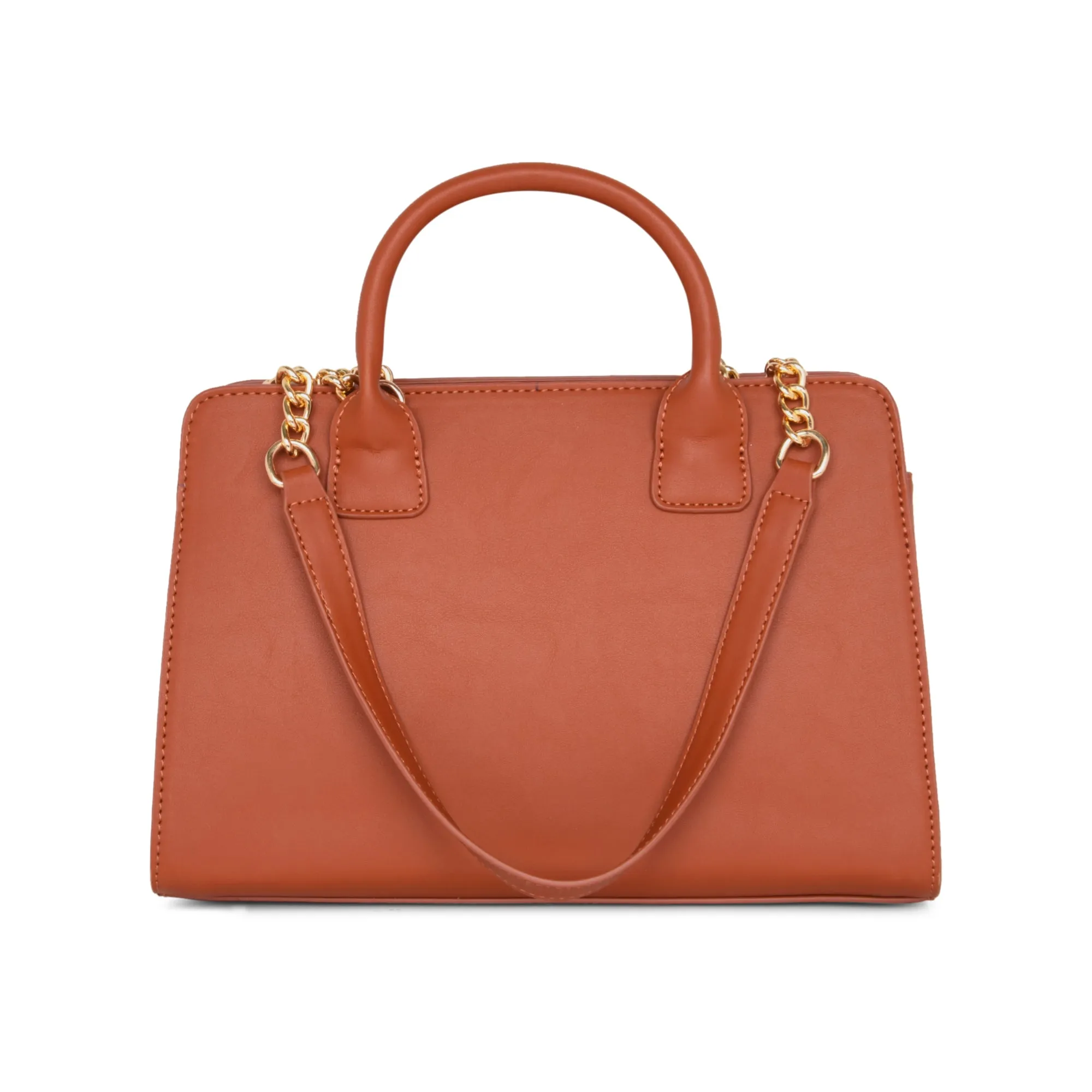 Lavie Luxe Tan Medium Women's Chain Satchel Bag
