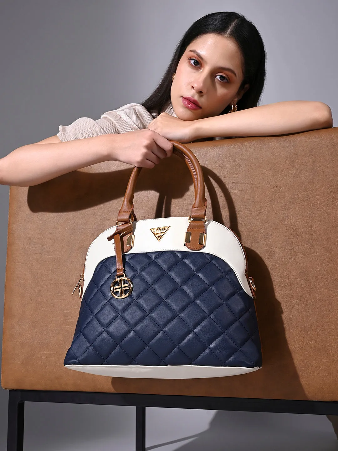 Lavie Signature Texas Medium Navy Womens Satchel