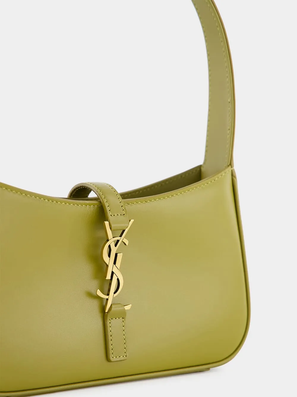 Le 5  7 Olive Drab Leather Shoulder Bag