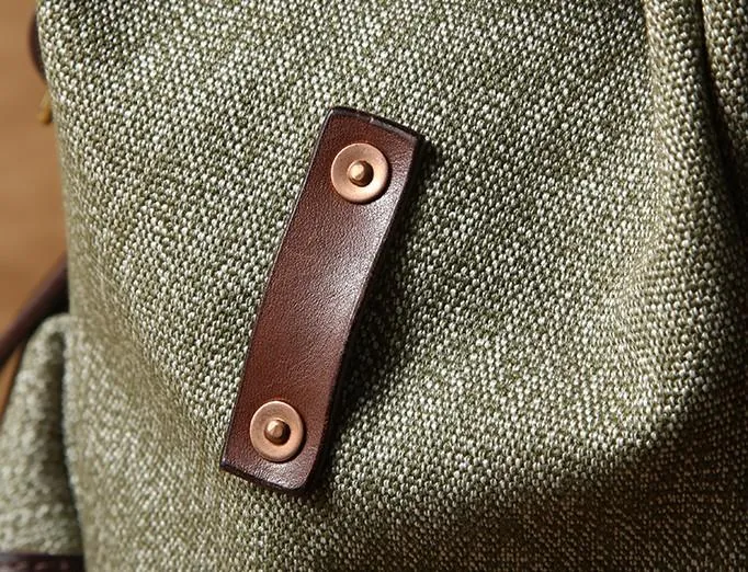 Leather Canvas Mens Cool Backpack Large Travel Backpack Hiking Backpacks for Men