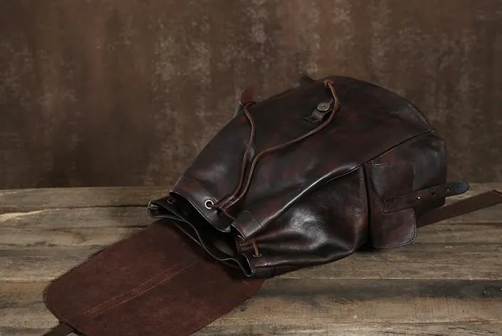 Leather Mens Cool Backpacks Large Travel Backpack Hiking Backpack for Men