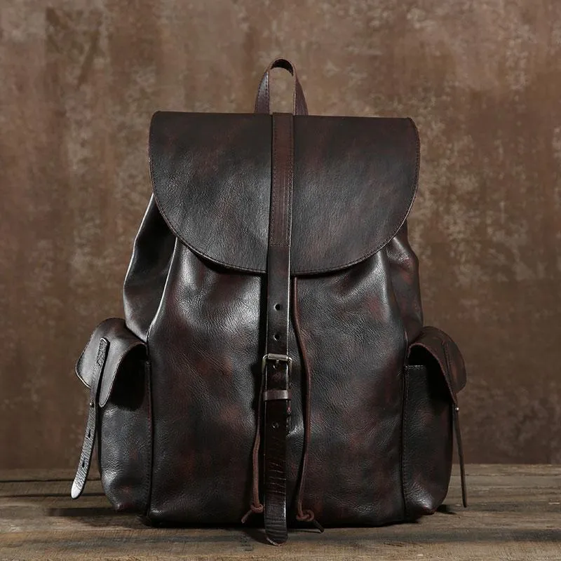 Leather Mens Cool Backpacks Large Travel Backpack Hiking Backpack for Men