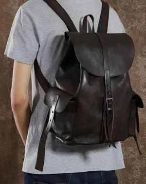 Leather Mens Cool Backpacks Large Travel Backpack Hiking Backpack for Men