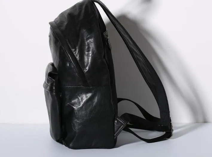 Leather Mens Cool Backpacks School Backpack Travel Backpack for Men