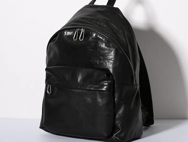 Leather Mens Cool Backpacks School Backpack Travel Backpack for Men