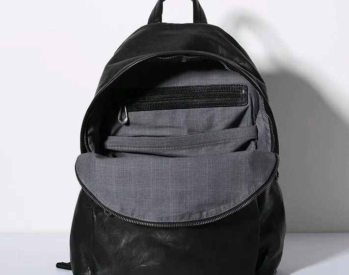 Leather Mens Cool Backpacks School Backpack Travel Backpack for Men