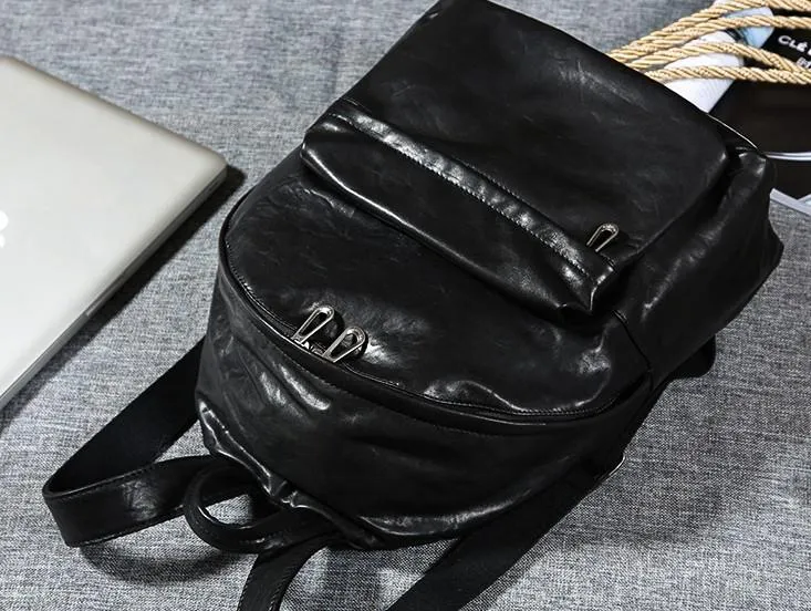 Leather Mens Cool Backpacks School Backpack Travel Backpack for Men