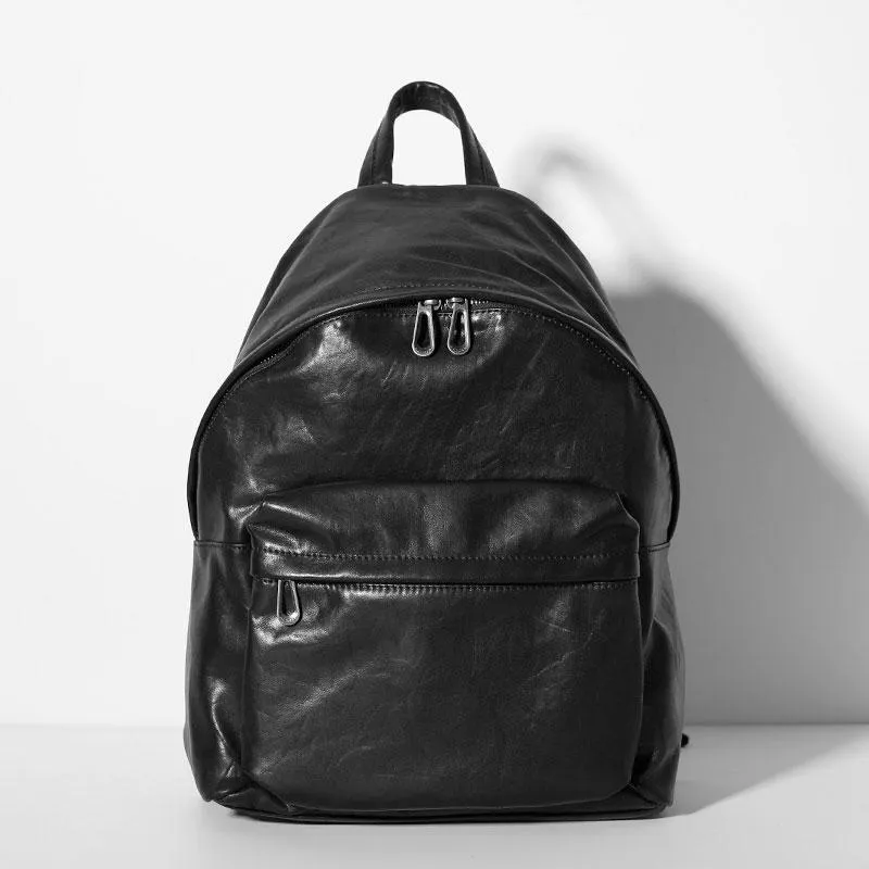 Leather Mens Cool Backpacks School Backpack Travel Backpack for Men