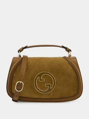 Light Brown Suede Blondie Medium Top Handle Bag