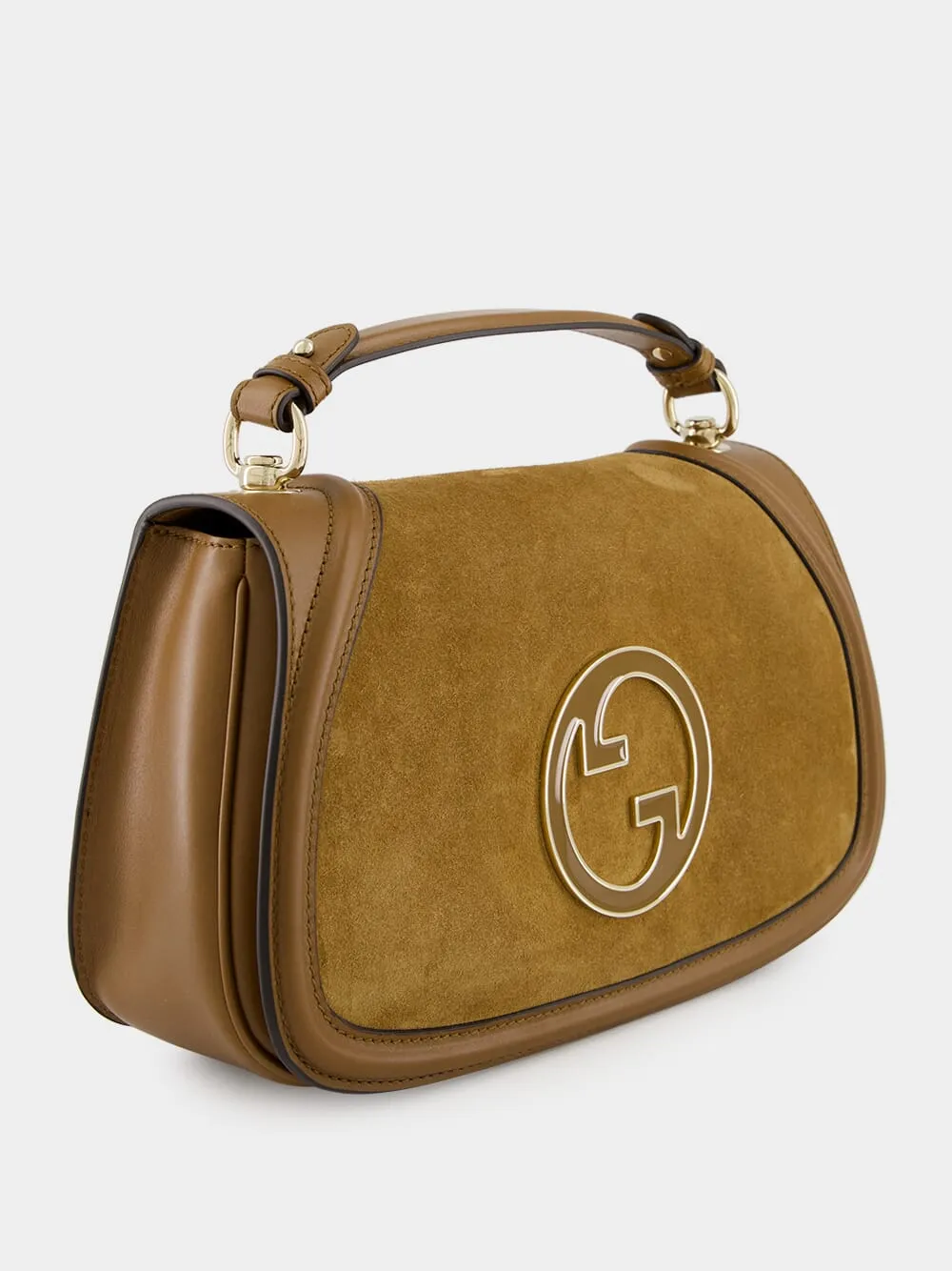 Light Brown Suede Blondie Medium Top Handle Bag