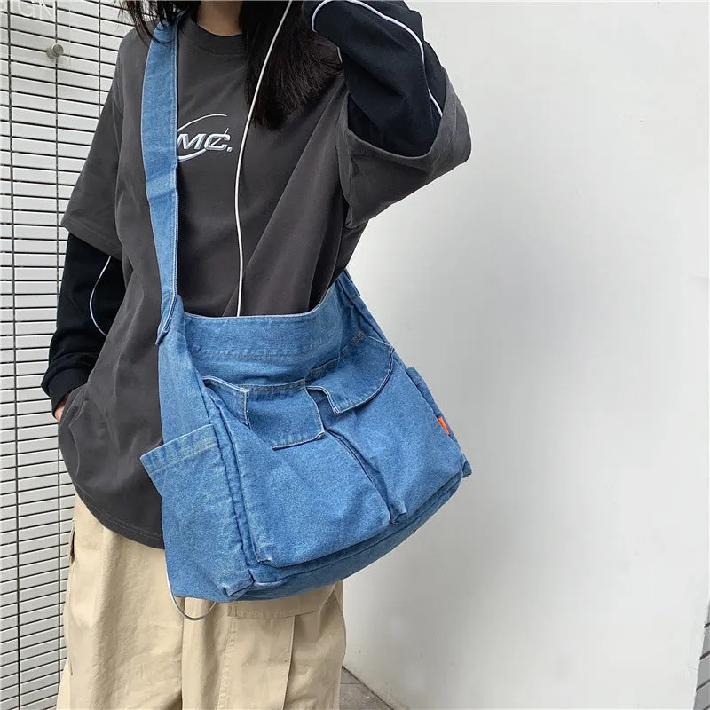 Lightweight Retro Travel Shopper Crossbody Handbag