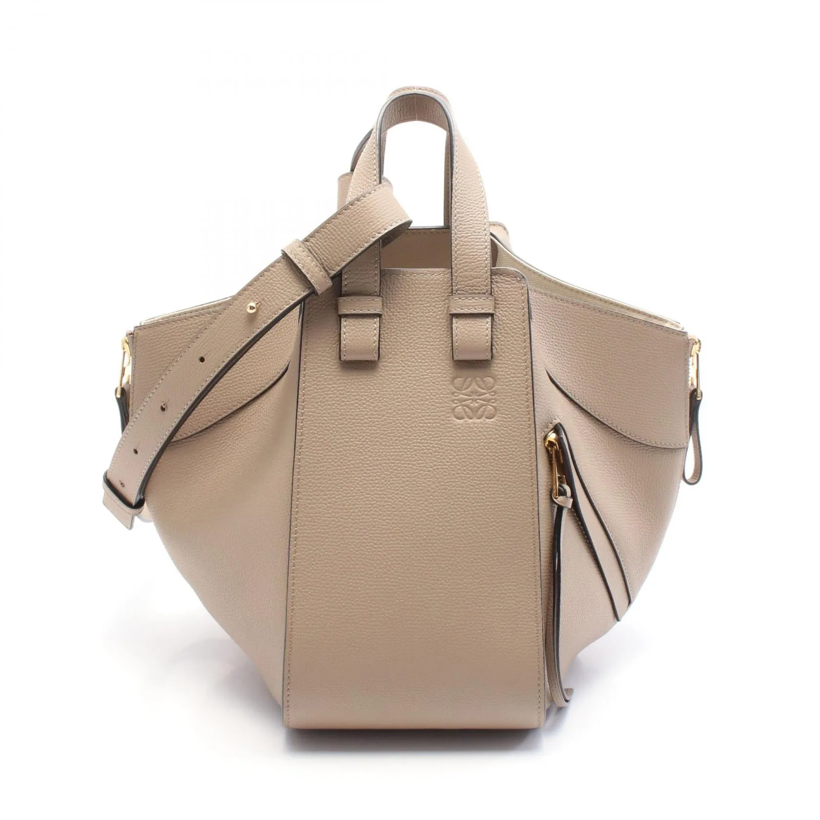 Loewe Hammock Small Leather Handbag Beige