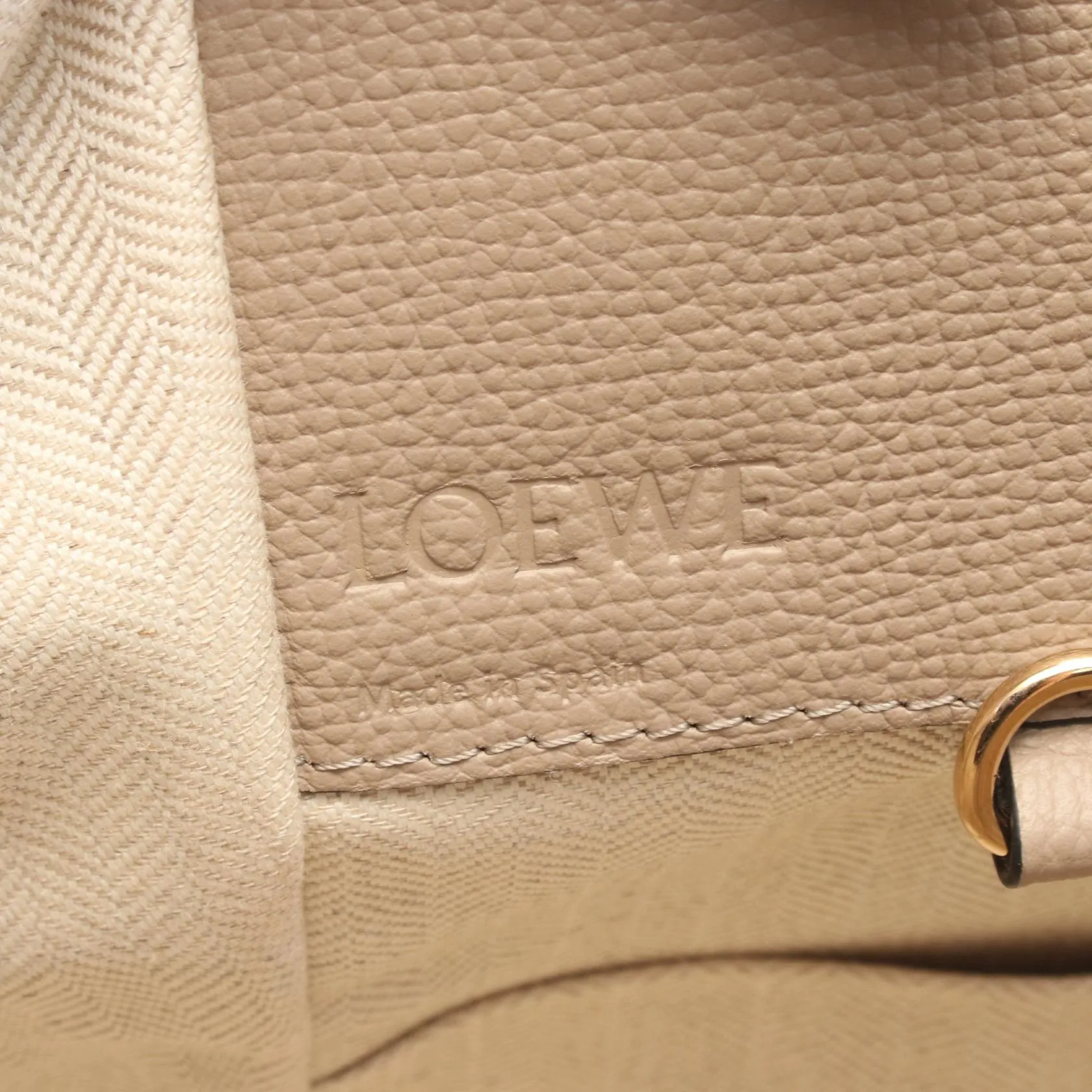 Loewe Hammock Small Leather Handbag Beige