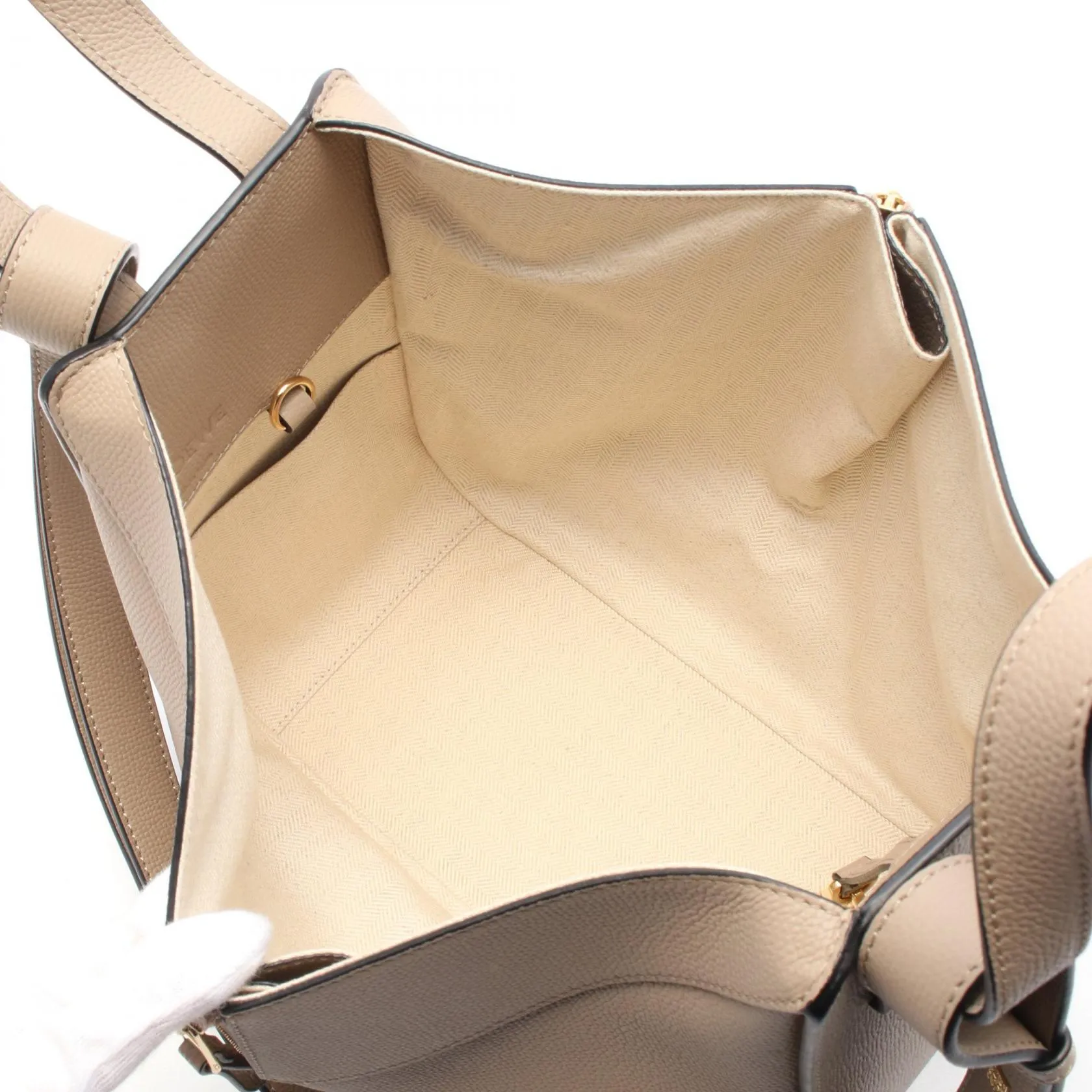 Loewe Hammock Small Leather Handbag Beige