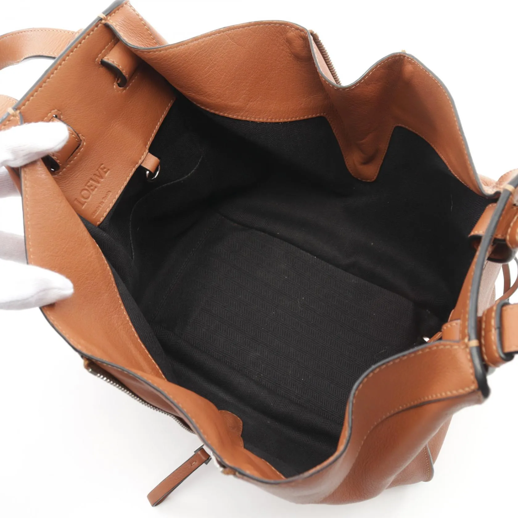 Loewe Hammock Small Leather Handbag Brown