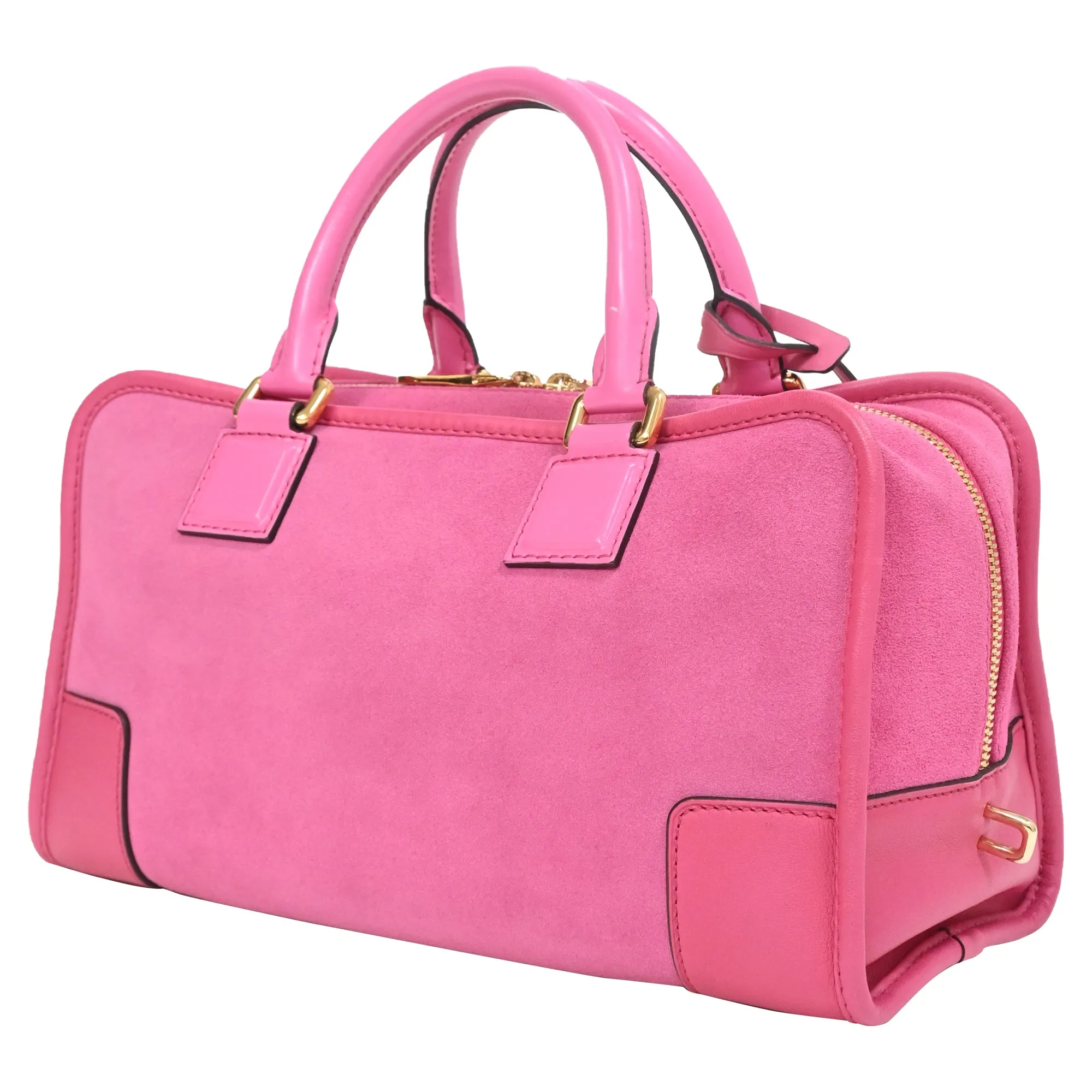 Loewe Three Tone Amazona Bag in Pink Suede