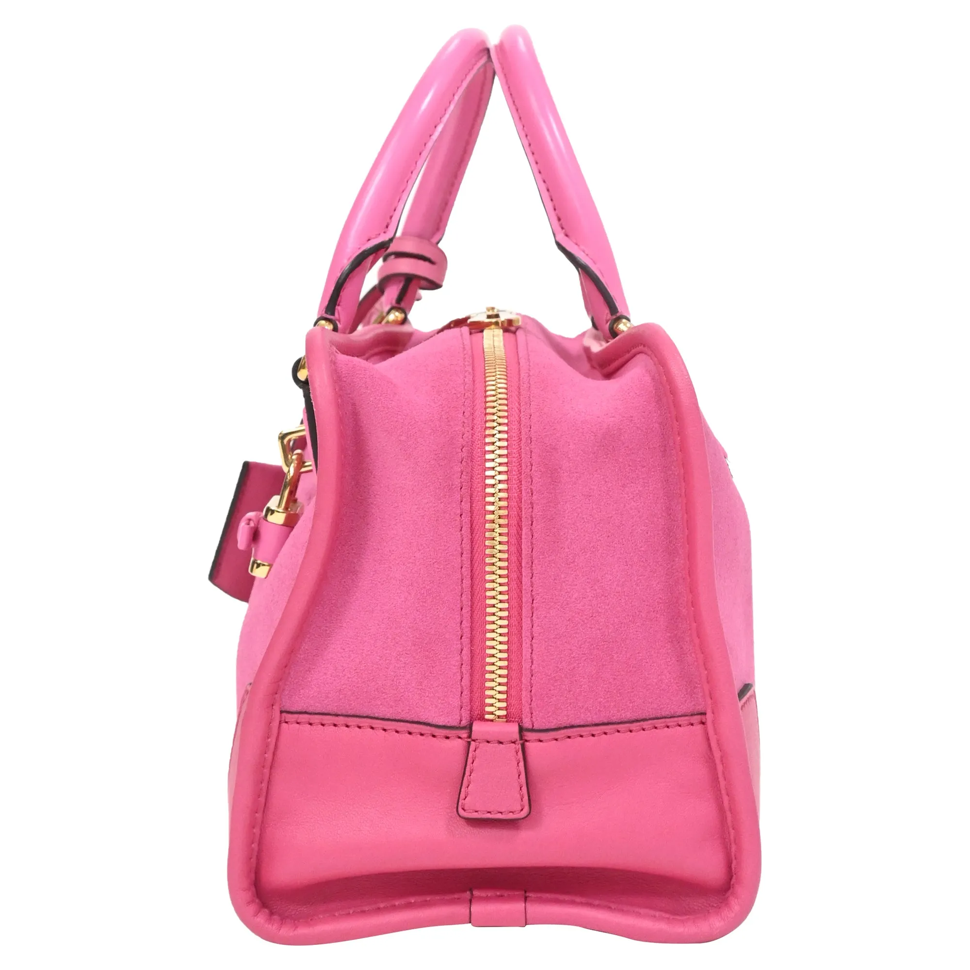Loewe Three Tone Amazona Bag in Pink Suede