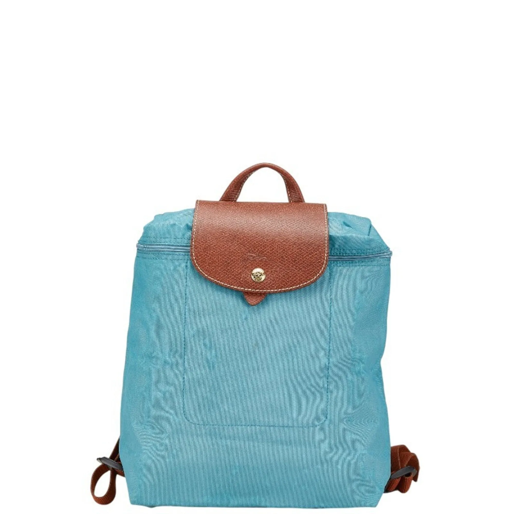 Longchamp blue Nylon Leather Backpack Beach Bag (Pre-Owned)