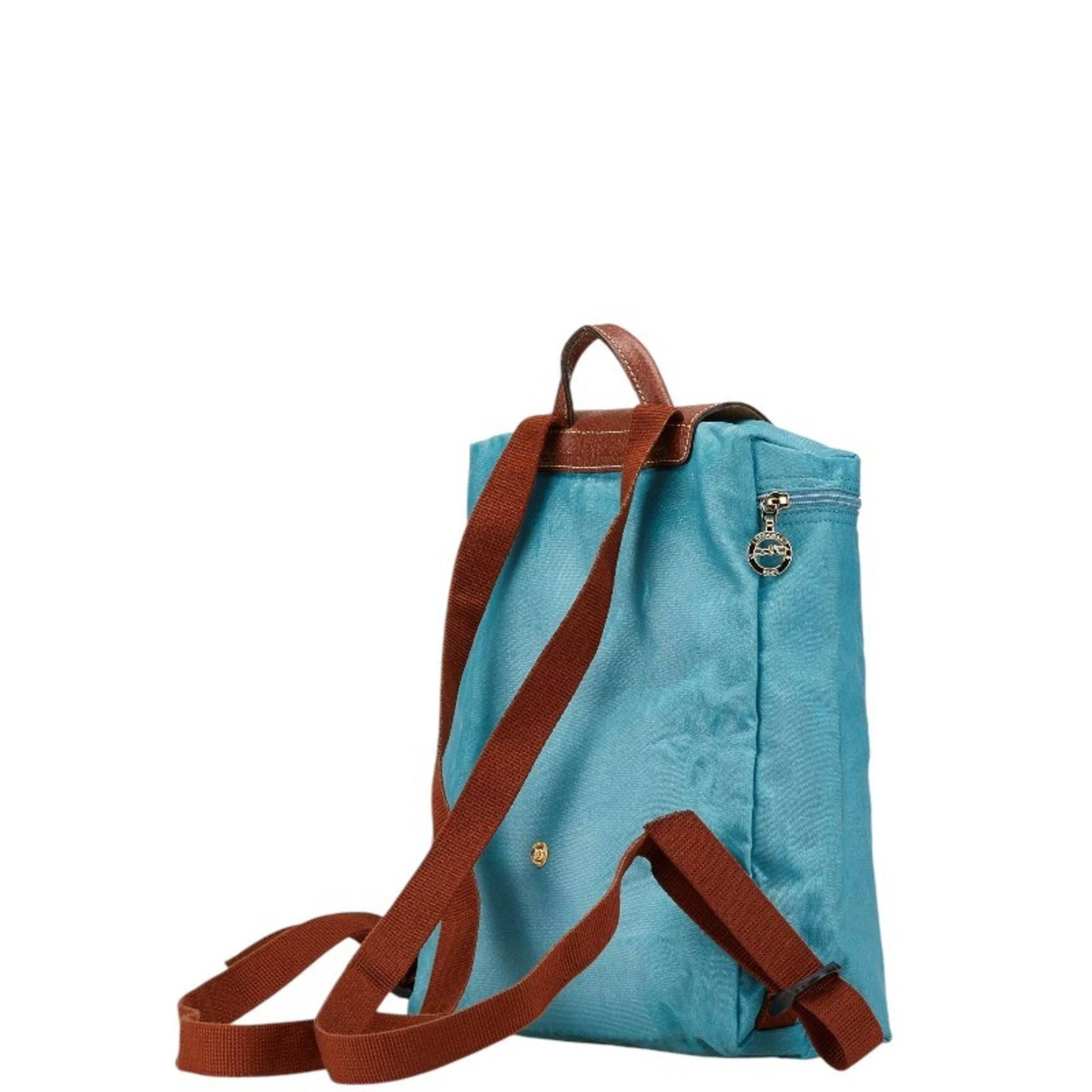 Longchamp blue Nylon Leather Backpack Beach Bag (Pre-Owned)