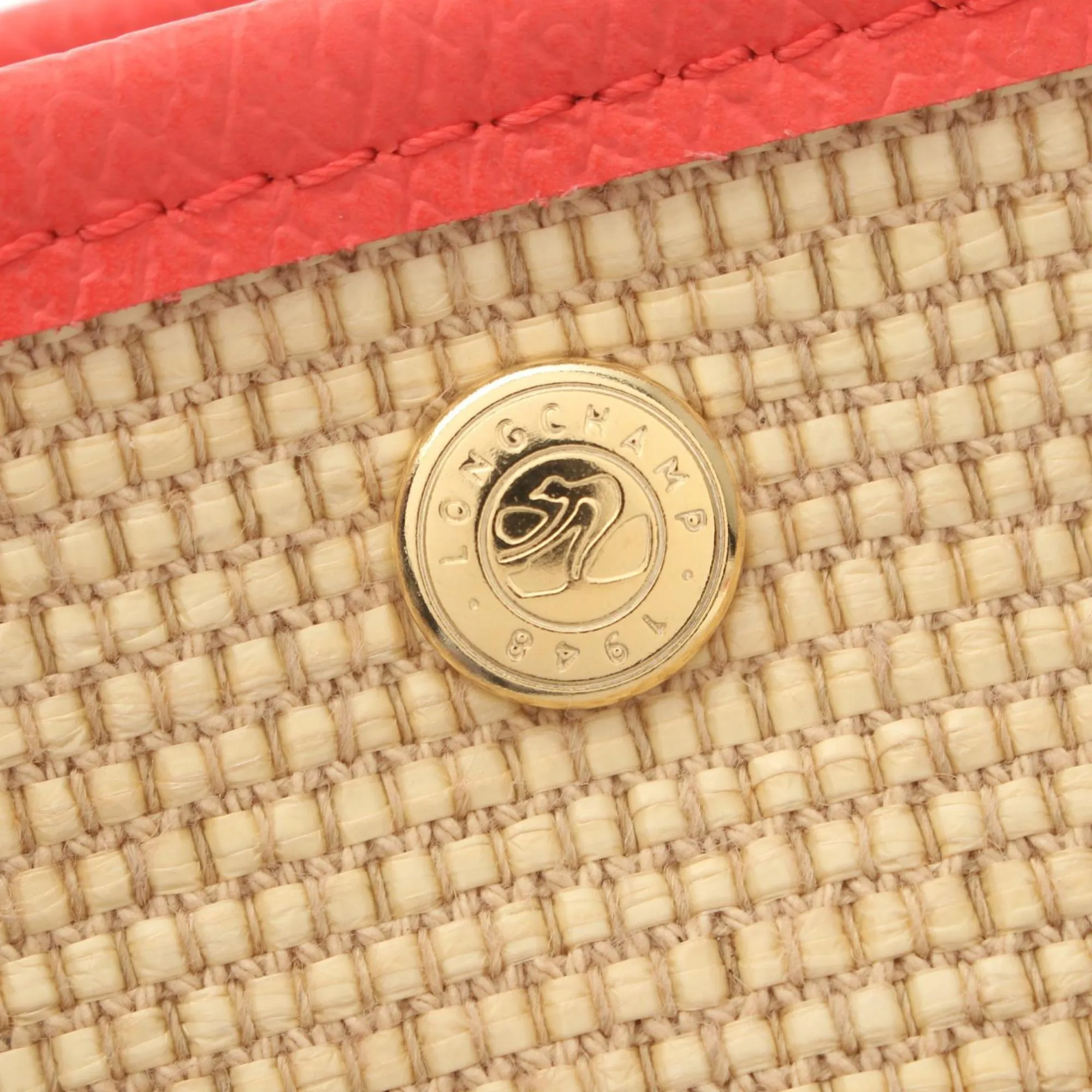 Longchamp   Color Leather Straw Handbag (Pre-Owned)
