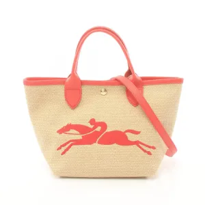 Longchamp   Color Leather Straw Handbag (Pre-Owned)