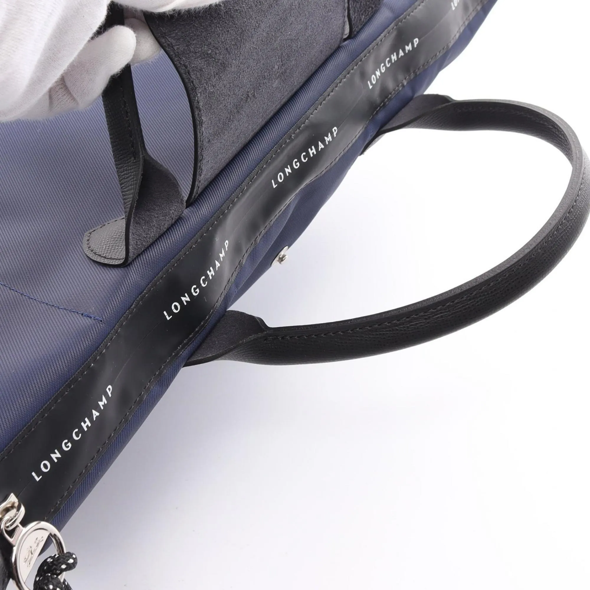 Longchamp Le Pliage  Navy Leather Polyamide Handbag