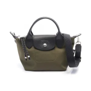 Longchamp Le Pliage   Nylon Leather Handbag (Pre-Owned)