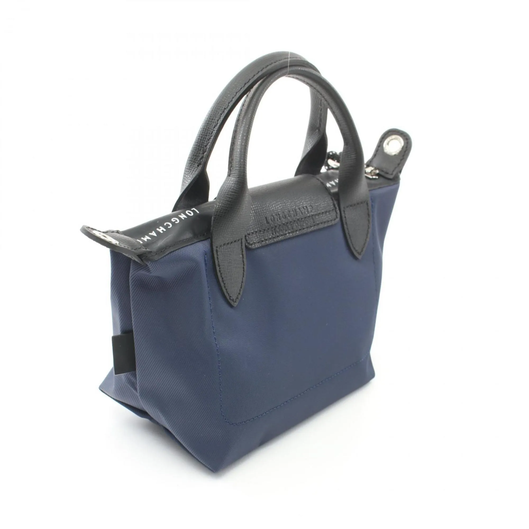 Longchamp Navy Nylon Leather Handbag (Pre-Owned)