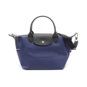 Longchamp  Navy Nylon Leather Tote Bag (Pre-Owned)